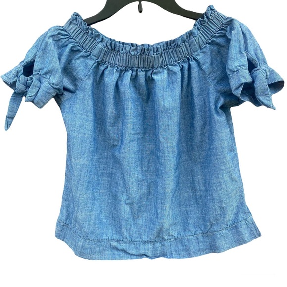 J. Crew Chambray Off Shoulder Top Blue Size 00 - Picture 7 of 15